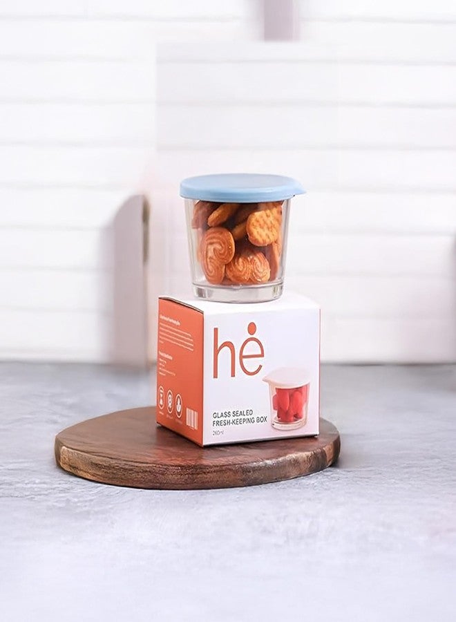 هوم إسنشالز مرطبان زجاجي فاخر من زجاج البوروسيليكات من هوم إسينشالز مع غطاء محكم الإغلاق - وعاء تخزين صغير للمطبخ للتوابل والبذور والأعشاب - مقاوم للحرارة | آمن للاستخدام في الميكروويف (عبوة من قطعة واحدة سعة 260 مل) - Image 1